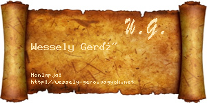 Wessely Gerő névjegykártya